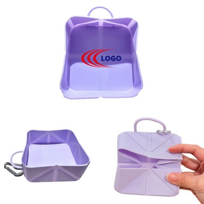Outdoor Portable Pet Collapsible Bowl Silicone Dog Cat Camping Bowl