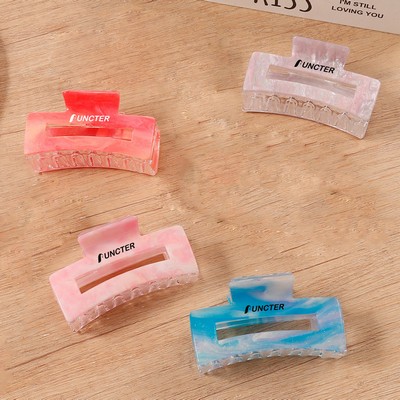 3.4"L Medium Sized Blotchy Square Claw Clips