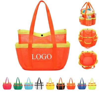 Polyester Multi-Pocket Shower Mesh Tote Bag