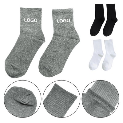 Anti-Odor And Antibacterial Mid-Calf Cotton Socks With Custom Logo