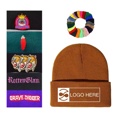 Warm Knitted Turn-Up Hat