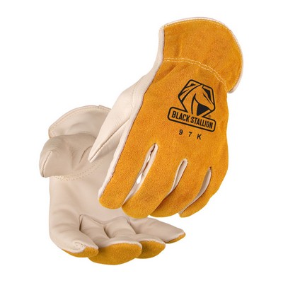 Black Stallion 97K GRAIN/SPLIT COWHIDE -- KEVLAR® SEWN DRIVER'S STYLE GLOVES