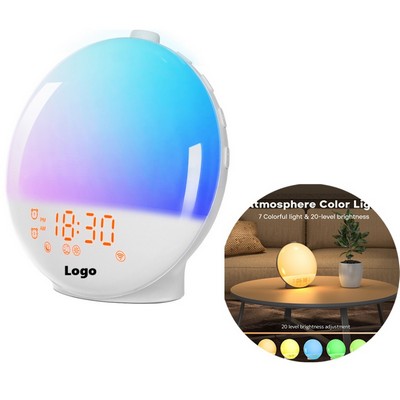 Sunrise Alarm Clock Wake Up White Noise Sleep Aid Rgb Lamp