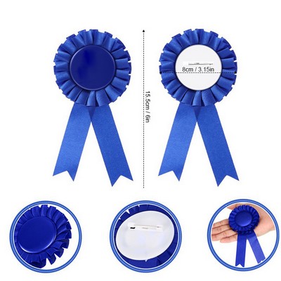 Custom Pleated Rosettes Award Ribbon Bage w/ 2 Streamers