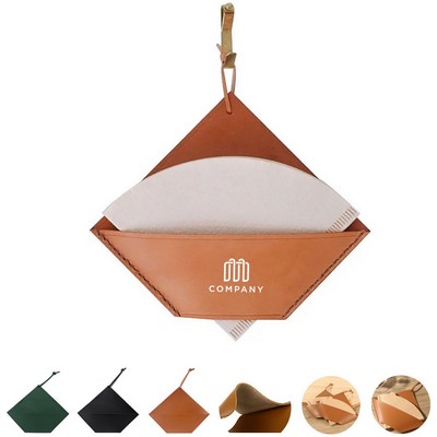 Reusable PU Leather Cone Coffee Paper Filter Holder