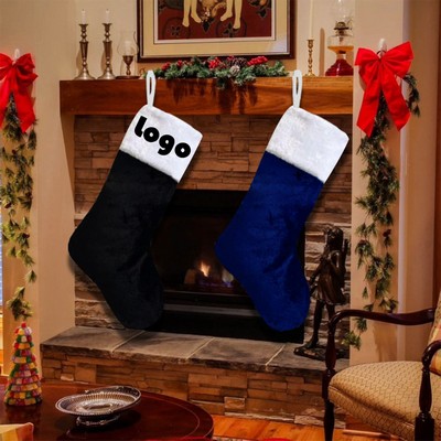 Personalized Spacious Holiday Sock for Candy & Gifts - Santa Snowman Design