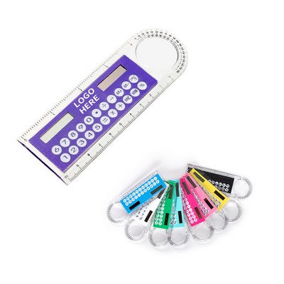 Compact 4-in-1 Solar 4" Ruler, Calculator, Protractor & Magnifier