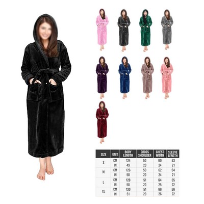 Women's Fleece Hooded Bathrobe
