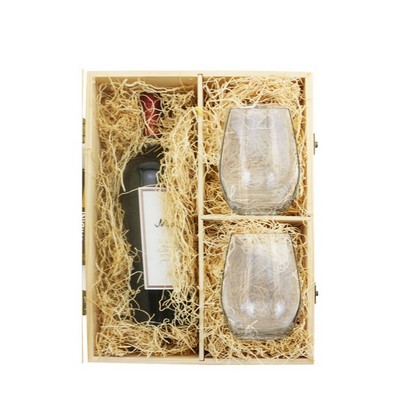 WineChest™ Single Bottle & Two Glass Holder Set