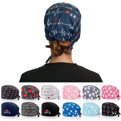 Full Color Adjustable Nurse Scrub Cap