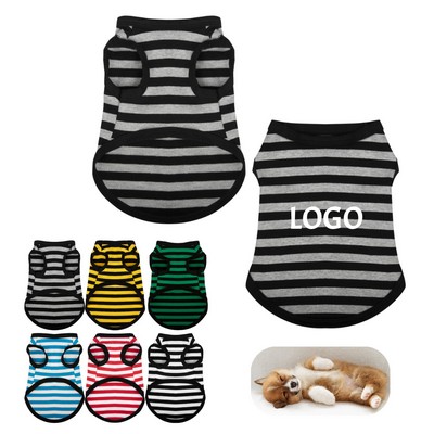 Cotton Striped Dog Vest