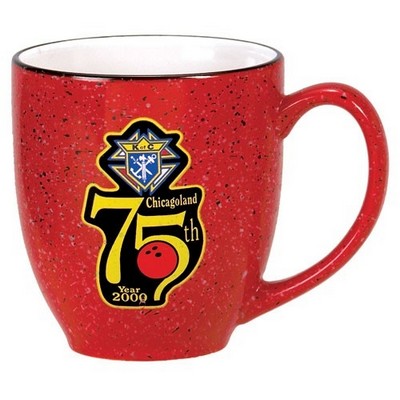 16 Oz. Red Out/White In Speckled Bistro Mug