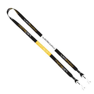 1/2" 2-Ended Dye-Sublimated Lanyard with Metal Crimp and Metal Swivel Snap