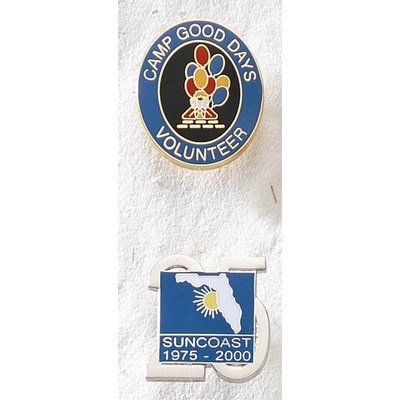 Economical Iron CloisEpoxy Lapel Pins (Up To 1 1/4")