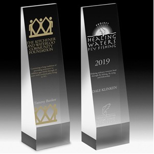 Screen Printed Angled Obelisk Award (6"x 2 1/2"x 2")