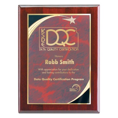 Plaque - 7"x9" Rosewood Wall Plaque with Red Star Achievement Plate (5"x7")