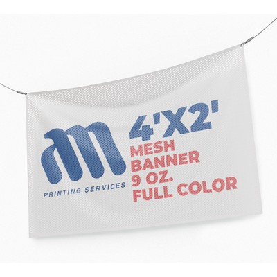 Mesh Banner 4'x2' 9 Oz. Full Color