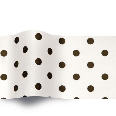 Black Dots/White Stock Design Tissue Paper (A)