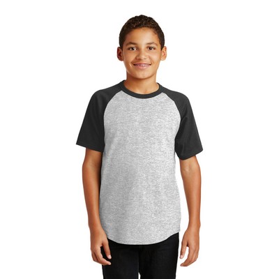 Sport-Tek® Youth Short Sleeve Colorblock Raglan Jersey.