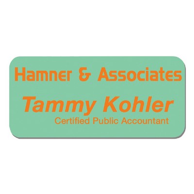 1.5x3 Inch White Aluminum Name Badge