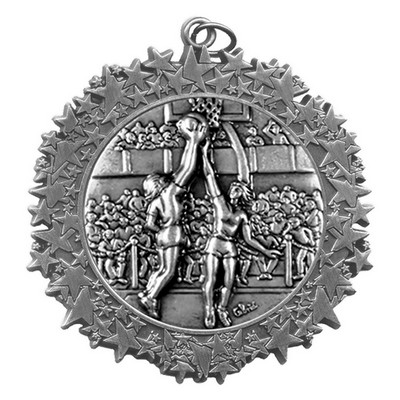 Stock Star Border 2 3/4" Medal- Basketball Female