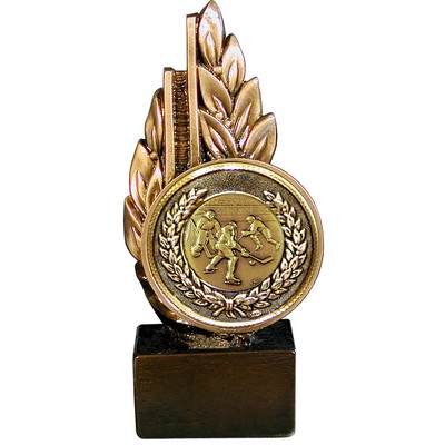 Stock Laurel 9" Trophy with 2" Hockey Coin and engraving plate