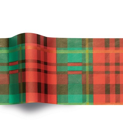 Season's Greetings Presently Plaid Stock Design Tissue Paper (B)