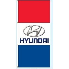 Single Faced Free Flying Drape Flags- (Hyundai® - Silver)
