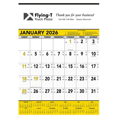 Triumph® Calendars Yellow & Black Contractor Memo