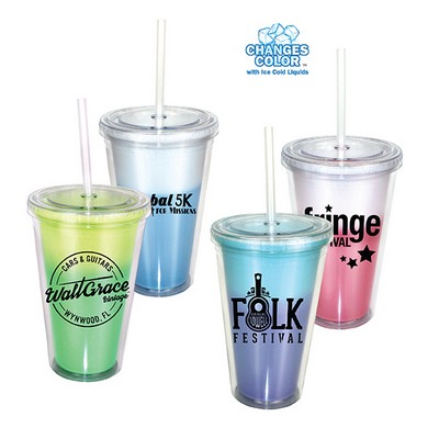 16 Oz. Mood Victory Acrylic Tumbler w/Straw Lid