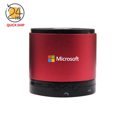 Bluetooth Circular Red Aluminum Speaker