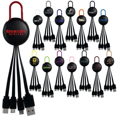 Black Colorful Clip 3" 1 Charging Cable