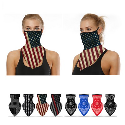 Triangle Scarf Face Mask/ Head Wear with Ear Hook