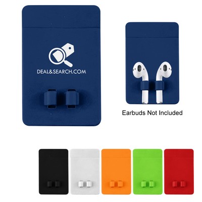 Phone Wallet With Earbuds Holder