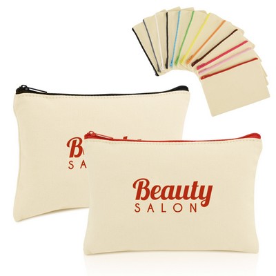 9" x 6" Cotton Canvas Zipper Pouch
