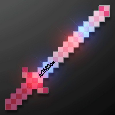 LED Pink 8-Bit Pixel Sword - PRINTED