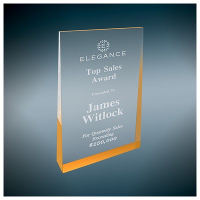 5" X 8" Gold Acrylic Wedge Award