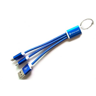 Multi-functional Charging cord for iPhone /samsung Type C Android Smartphone with keychain Ring