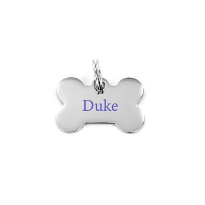 Bone Shape Etched Pet Tag- Bone 1-1/8"