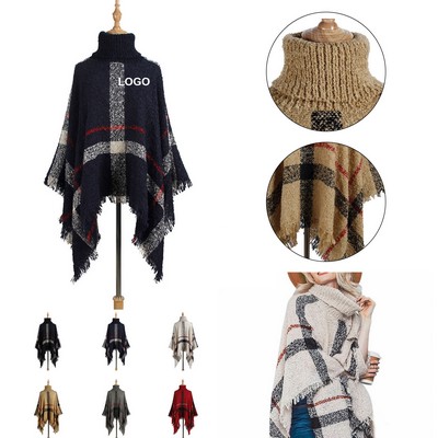 Women's Oversized Turtleneck Poncho Sweaters