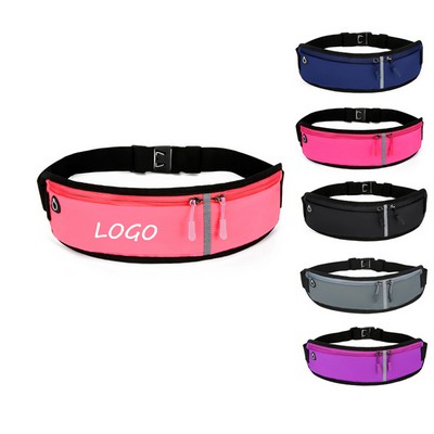 Water-Proof Hidden Sports Flexible Waist Bag W Reflective Stripe