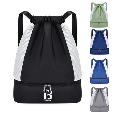 Nylon Waterproof Mesh Drawstring Backpack