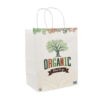 Full Color 1-Sided White Shopper (8"x 10.25"x 5")