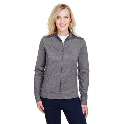 UltraClub Ladies' Navigator Heather Performance Full-Zip