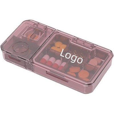 Portable 3-in-1 Slim Travel Pill Organizer with Cutter