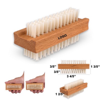 3 4/5" Heavy Duty Two Sided Wooden Fingernail Brush