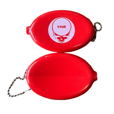 Oval Shaped Coin Purse Keychain