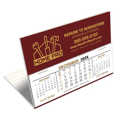 LE Deskdate® Desk Calendar, Maroon - 35% OFF while supplies last