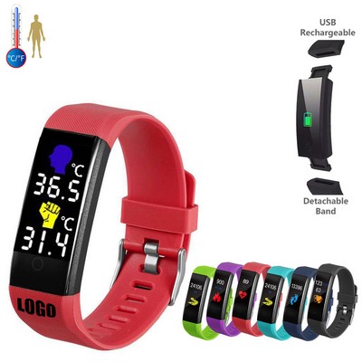 Thermometer Tracker Smart Watch Fitness Bracelet W/ Photo Capture
