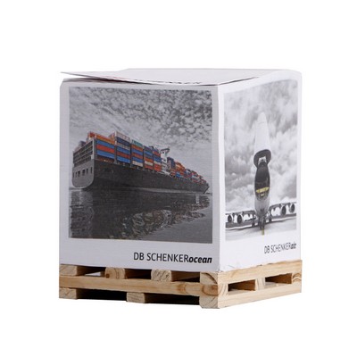 3" *3" Sticky Back Paper Note Cube With Wood Pallet